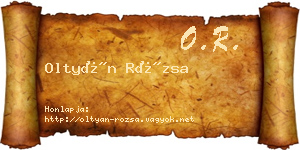 Oltyán Rózsa névjegykártya